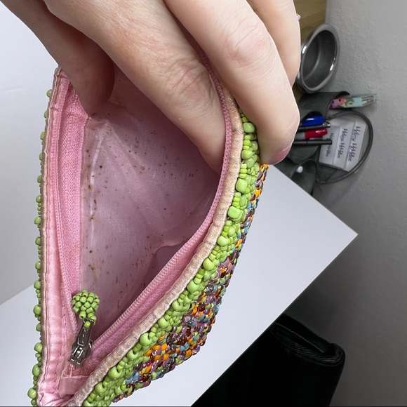 Beaded Clutch Pouch Multi-Color Heavy Beading - Picture 6 of 6